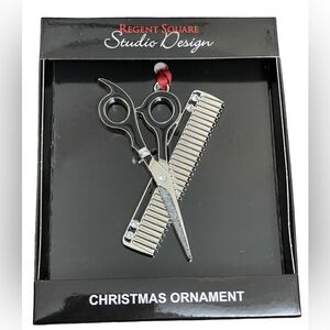 Regent Square Studio Design Hair Stylist Scissor & Comb Sparkling Ornament